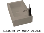 Lave-mains, sur mesure : L 50 à 80 x P 35 à 51 cm, finition lisse mate, 10 couleurs au choix, Anti bactérien, résine Akrytan® teinté dans la masse, Livraison Offerte.